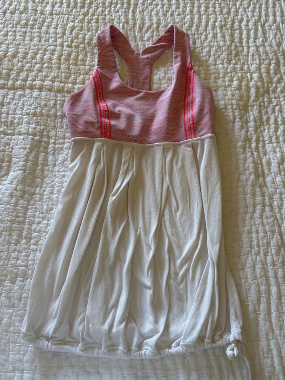 Lululemon Women’s Pink and White Power Dance Racerback Tank Top EUC 4